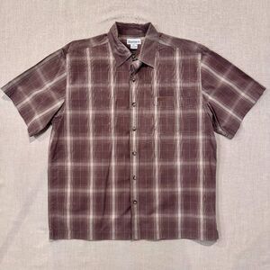 Carhartt Men’s XL Plaid Button-Up Shirt 100% Cotton Dark Brown Check Workwear